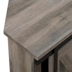 Meuble TV d'angle 52 po avec portes coulissantes – Console style rustique pour téléviseurs jusqu'à 58 po