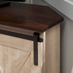 Meuble TV d'angle 52 po avec portes coulissantes – Console style rustique pour téléviseurs jusqu'à 58 po