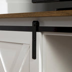 Meuble TV d'angle 52 po avec portes coulissantes – Console style rustique pour téléviseurs jusqu'à 58 po