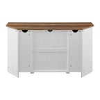 Meuble TV d'angle 52 po avec portes coulissantes – Console style rustique pour téléviseurs jusqu'à 58 po