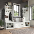 Ensemble meuble d'entrée/vestiaire et banc à chaussures avec portes – Patères, niches de rangement, pour vestiaire/buanderie
