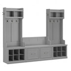 Ensemble meuble d'entrée/vestiaire et banc à chaussures avec portes – Patères, niches de rangement, pour vestiaire/buanderie