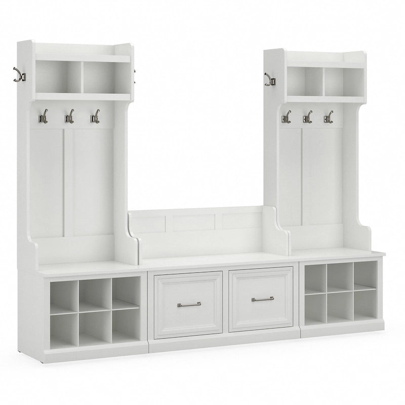 Ensemble meuble d'entrée/vestiaire et banc à chaussures avec portes – Patères, niches de rangement, pour vestiaire/buanderie