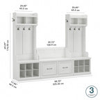 Ensemble meuble d'entrée/vestiaire et banc à chaussures avec portes – Patères, niches de rangement, pour vestiaire/buanderie