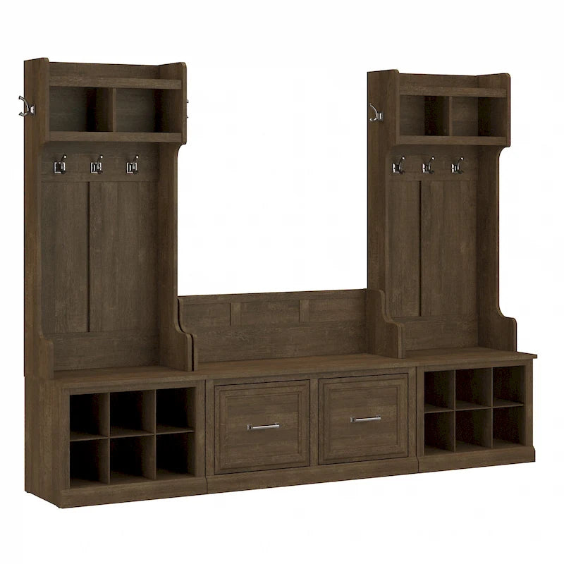 Ensemble meuble d'entrée/vestiaire et banc à chaussures avec portes – Patères, niches de rangement, pour vestiaire/buanderie