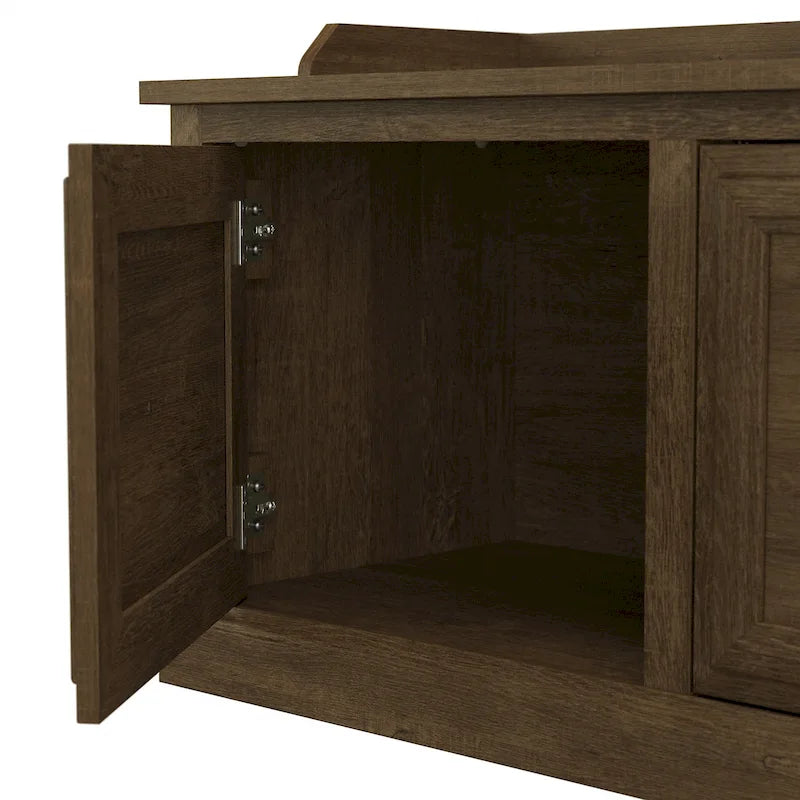 Ensemble meuble d'entrée/vestiaire et banc à chaussures avec portes – Patères, niches de rangement, pour vestiaire/buanderie
