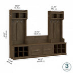 Ensemble meuble d'entrée/vestiaire et banc à chaussures avec portes – Patères, niches de rangement, pour vestiaire/buanderie