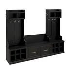 Ensemble meuble d'entrée/vestiaire et banc à chaussures avec portes – Patères, niches de rangement, pour vestiaire/buanderie