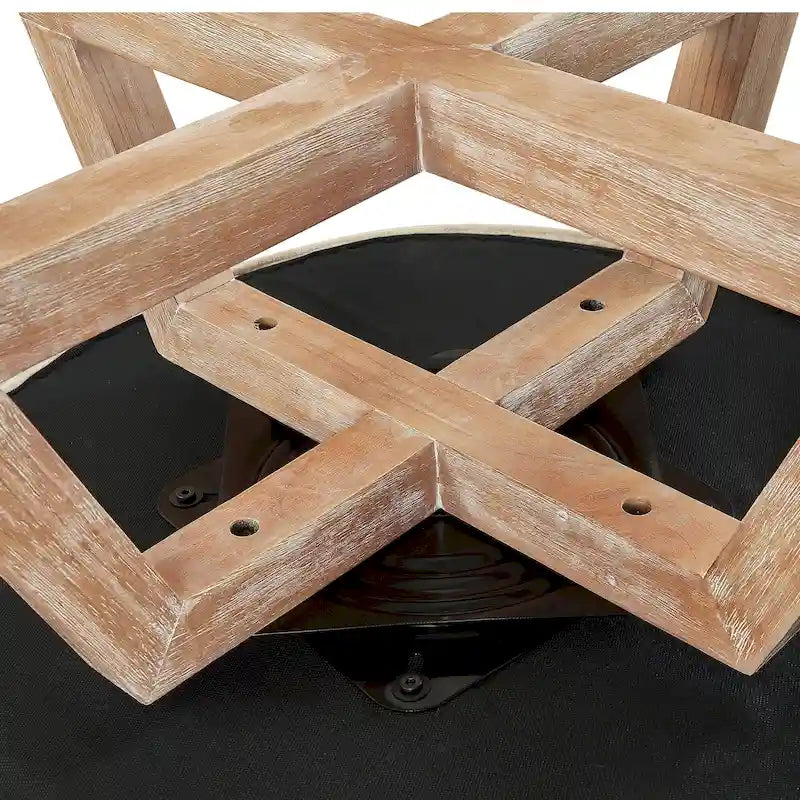 Fauteuil d'appoint pivotant à 360° – Revêtement en lin, piètement en bois d'hévéa, fauteuil de salon