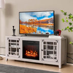 Meuble TV cheminée électrique de 58 pouces pour téléviseurs jusqu'à 65 pouces, 5000 BTU avec rangement