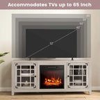 Meuble TV cheminée électrique de 58 pouces pour téléviseurs jusqu'à 65 pouces, 5000 BTU avec rangement