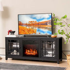 Meuble TV cheminée électrique de 58 pouces pour téléviseurs jusqu'à 65 pouces, 5000 BTU avec rangement