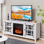 Meuble TV cheminée électrique de 58 pouces pour téléviseurs jusqu'à 65 pouces, 5000 BTU avec rangement
