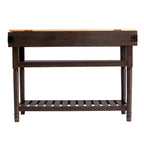 Îlot de cuisine de rangement gris transitionnel avec dessus en bois de boucher – 47,75"L