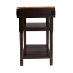Îlot de cuisine de rangement gris transitionnel avec dessus en bois de boucher – 47,75"L