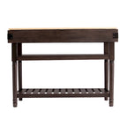 Îlot de cuisine de rangement gris transitionnel avec dessus en bois de boucher – 47,75"L