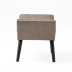 Banc ottoman en tissu capitonné avec clous décoratifs – Pieds inclinés, motif géométrique