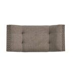 Banc ottoman en tissu capitonné avec clous décoratifs – Pieds inclinés, motif géométrique