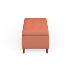 Banc de rangement ottoman du milieu du siècle – Rembourrage en tissu, bois de bouleau, capitonnage style biscuit