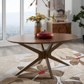 Table de salle à manger ovale en noyer, style milieu de siècle, 4 places