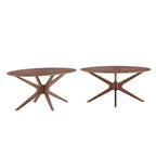 Table de salle à manger ovale en noyer, style milieu de siècle, 4 places