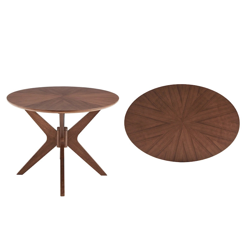 Table de salle à manger ovale en noyer, style milieu de siècle, 4 places
