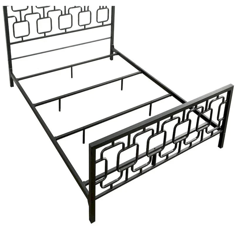 Lit plateforme géométrique en métal contemporain – California King et King Size