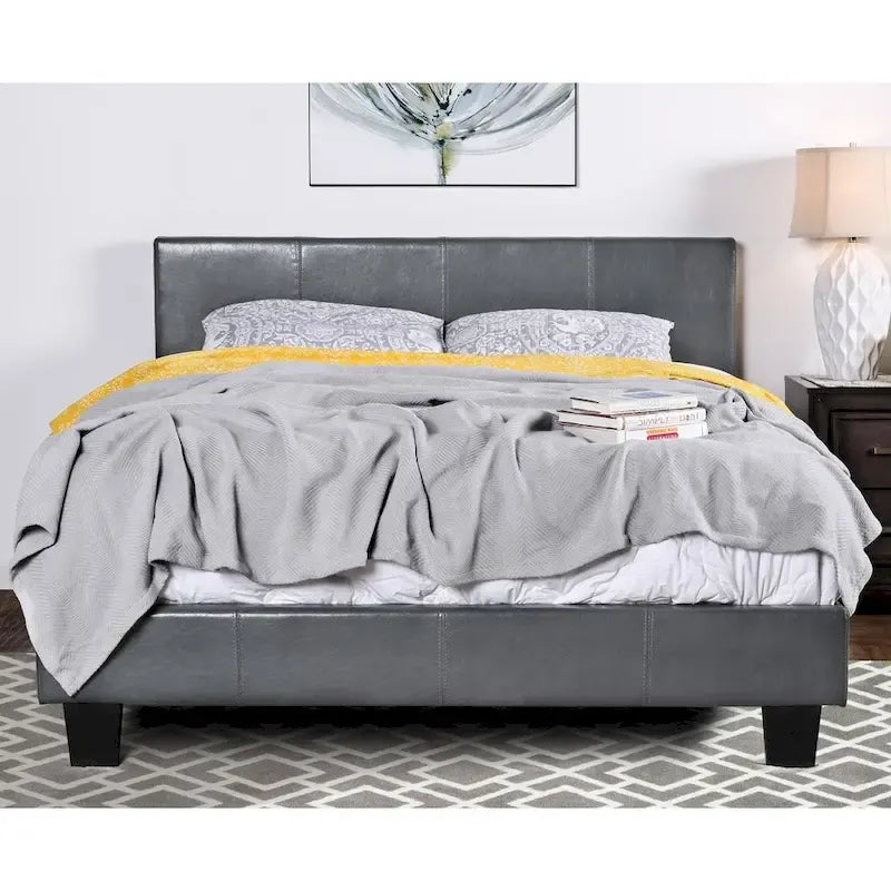Lit plateforme rembourré California King – Similicuir ou tissu