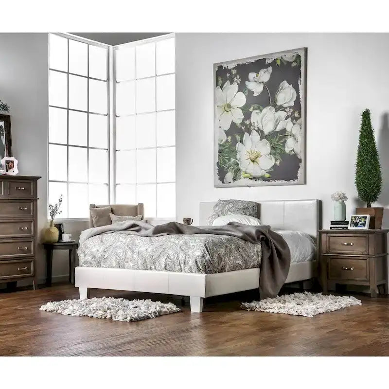 Lit plateforme rembourré California King – Similicuir ou tissu