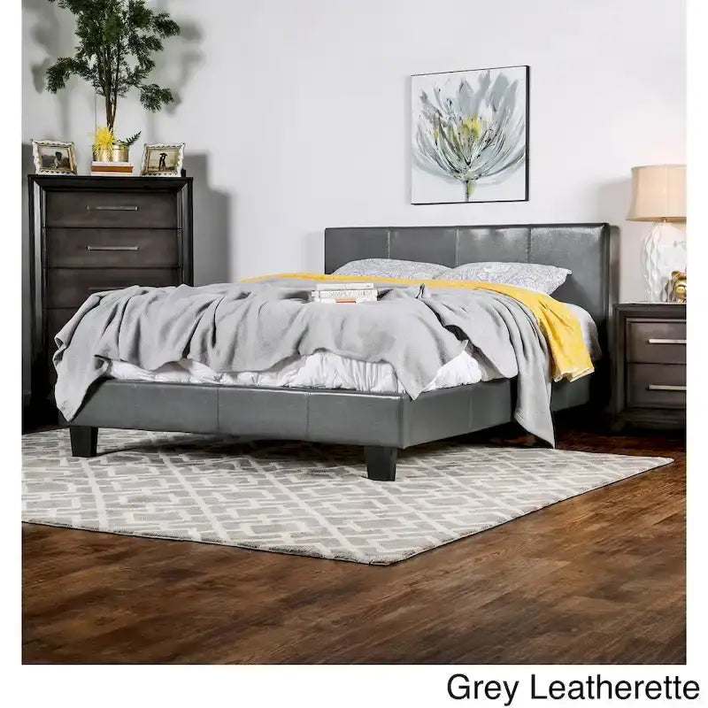 Lit plateforme rembourré California King – Similicuir ou tissu