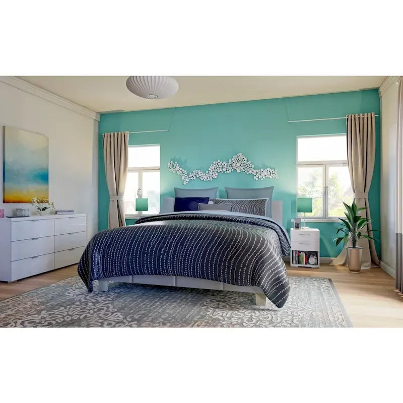 Lit plateforme rembourré California King – Similicuir ou tissu