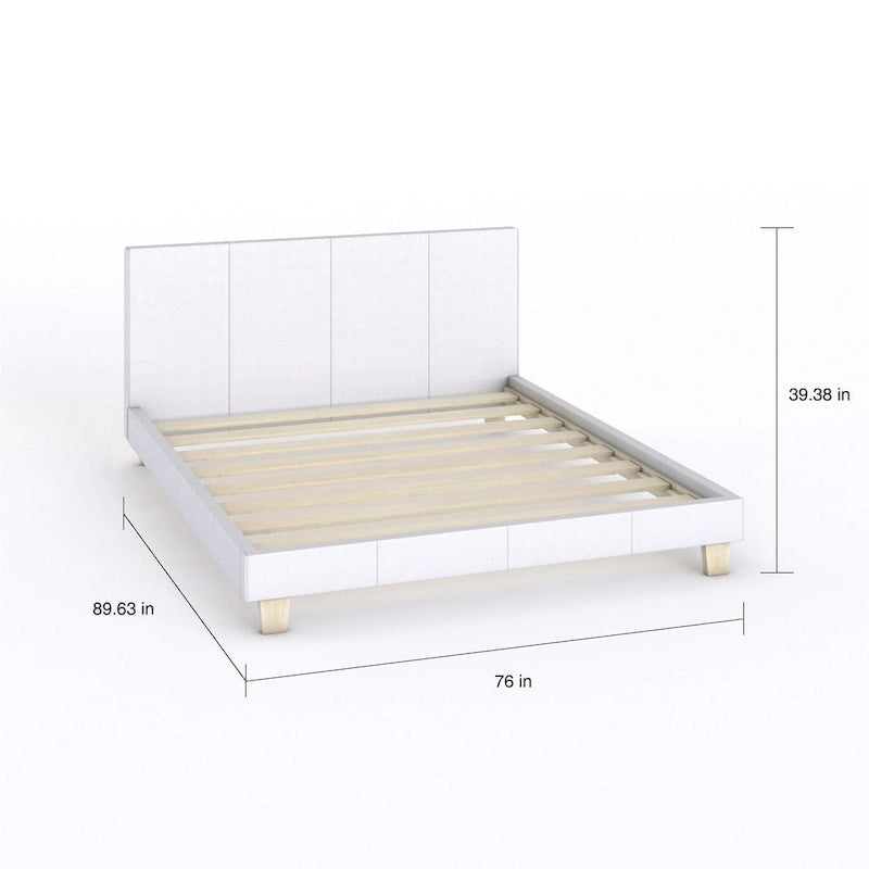 Lit plateforme rembourré California King – Similicuir ou tissu