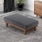 Pouf cocktail moderne en microfibre avec cadre en bois – Table basse, siège d'appoint, repose-pieds