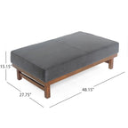 Pouf cocktail moderne en microfibre avec cadre en bois – Table basse, siège d'appoint, repose-pieds