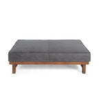 Pouf cocktail moderne en microfibre avec cadre en bois – Table basse, siège d'appoint, repose-pieds