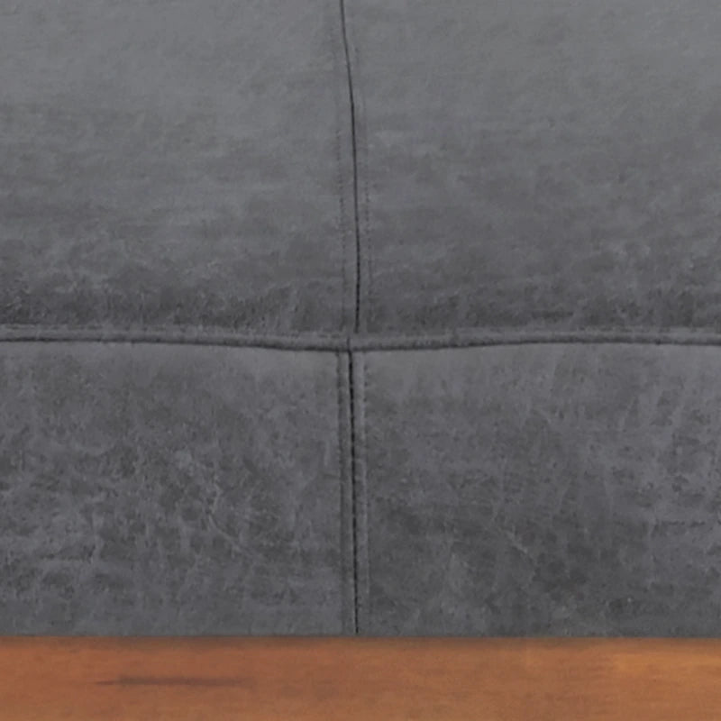 Pouf cocktail moderne en microfibre avec cadre en bois – Table basse, siège d'appoint, repose-pieds
