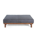 Pouf cocktail moderne en microfibre avec cadre en bois – Table basse, siège d'appoint, repose-pieds