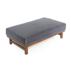 Pouf cocktail moderne en microfibre avec cadre en bois – Table basse, siège d'appoint, repose-pieds