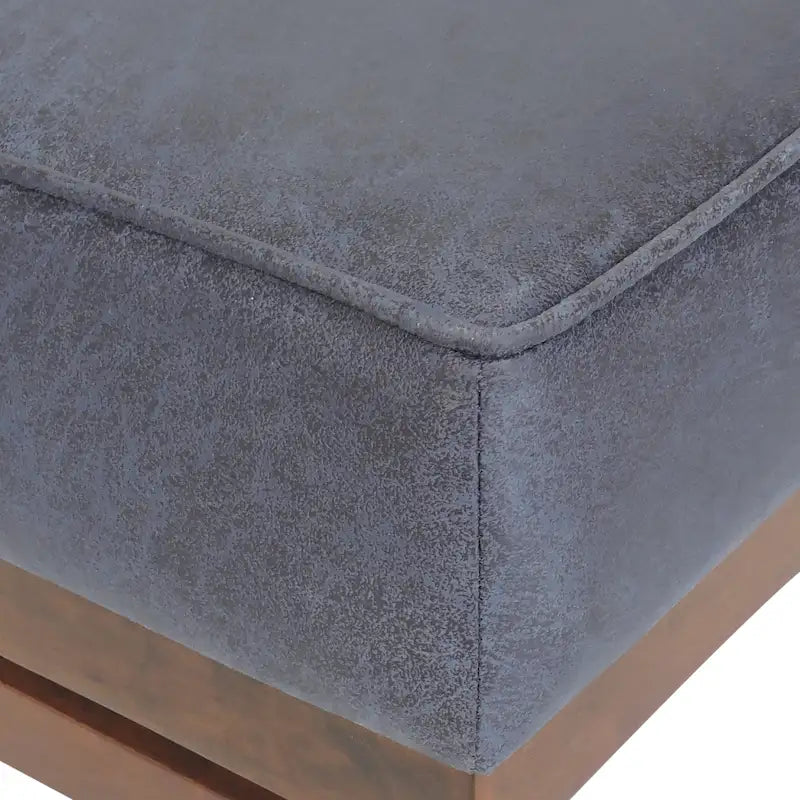 Pouf cocktail moderne en microfibre avec cadre en bois – Table basse, siège d'appoint, repose-pieds