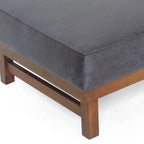 Pouf cocktail moderne en microfibre avec cadre en bois – Table basse, siège d'appoint, repose-pieds