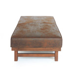 Pouf cocktail moderne en microfibre avec cadre en bois – Table basse, siège d'appoint, repose-pieds