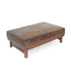 Pouf cocktail moderne en microfibre avec cadre en bois – Table basse, siège d'appoint, repose-pieds