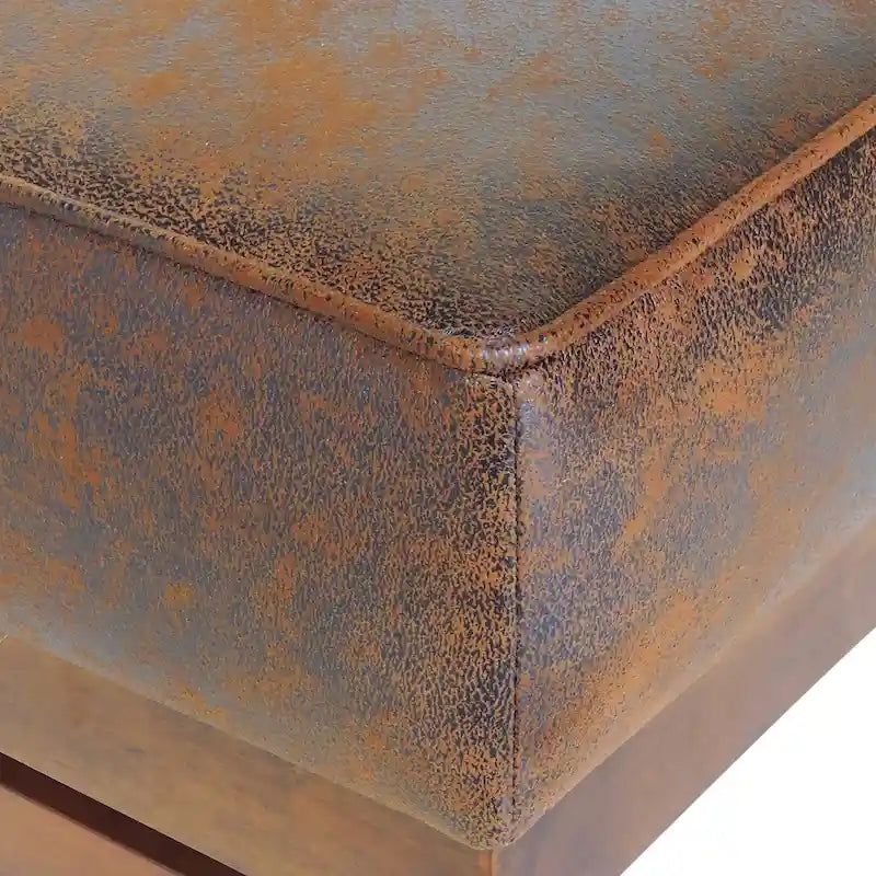 Pouf cocktail moderne en microfibre avec cadre en bois – Table basse, siège d'appoint, repose-pieds