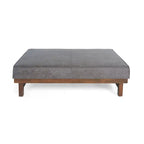 Pouf cocktail moderne en microfibre avec cadre en bois – Table basse, siège d'appoint, repose-pieds