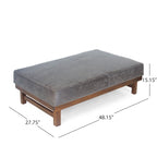 Pouf cocktail moderne en microfibre avec cadre en bois – Table basse, siège d'appoint, repose-pieds