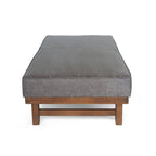 Pouf cocktail moderne en microfibre avec cadre en bois – Table basse, siège d'appoint, repose-pieds
