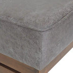 Pouf cocktail moderne en microfibre avec cadre en bois – Table basse, siège d'appoint, repose-pieds