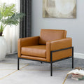 Fauteuil club contemporain rembourré avec cadre en métal noir mat – Fauteuil d'appoint