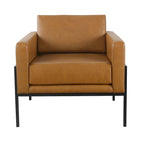Fauteuil club contemporain rembourré avec cadre en métal noir mat – Fauteuil d'appoint