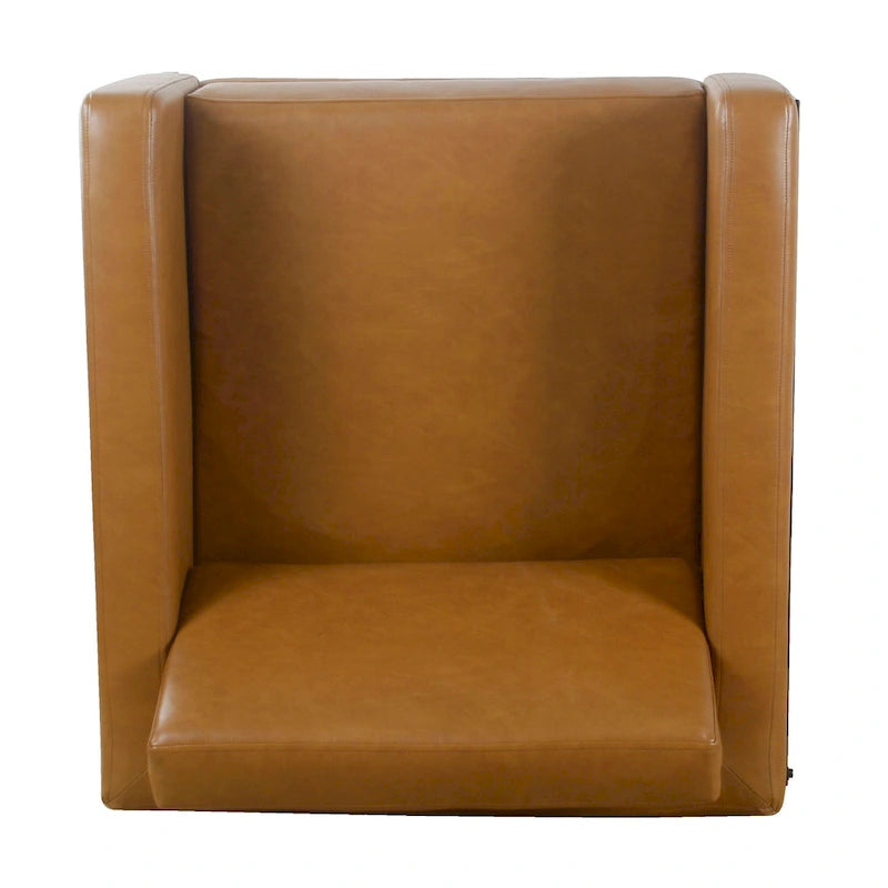 Fauteuil club contemporain rembourré avec cadre en métal noir mat – Fauteuil d'appoint